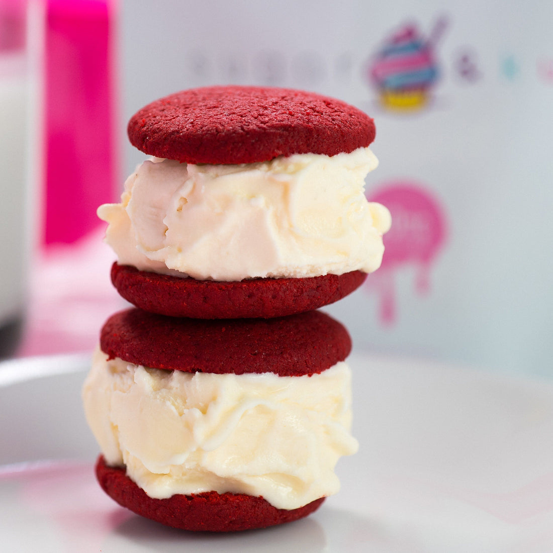 Sugar and Kush Red Velvet Ice Cream Sandwiches from CBD Recipes.
