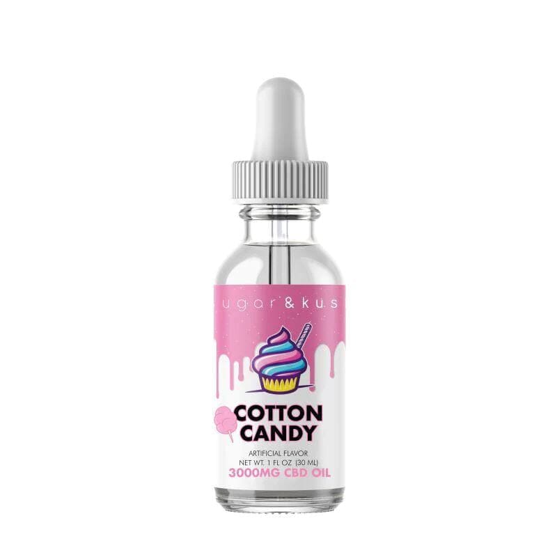 CBD Oil Tincture - Cotton Candy - 3000mg Sugar & Kush 