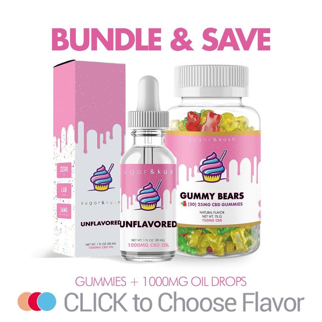 CBD Gummies + 1000mg CBD Oil Tincture Bundle bundle Sugar & Kush 