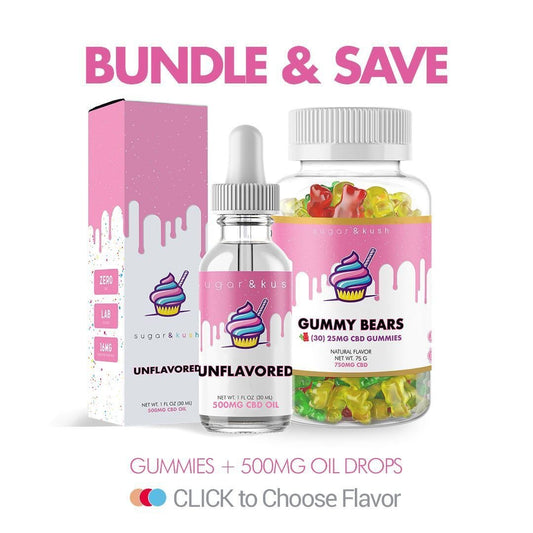CBD Gummies + 500mg CBD Oil Tincture Bundle bundle Sugar & Kush 