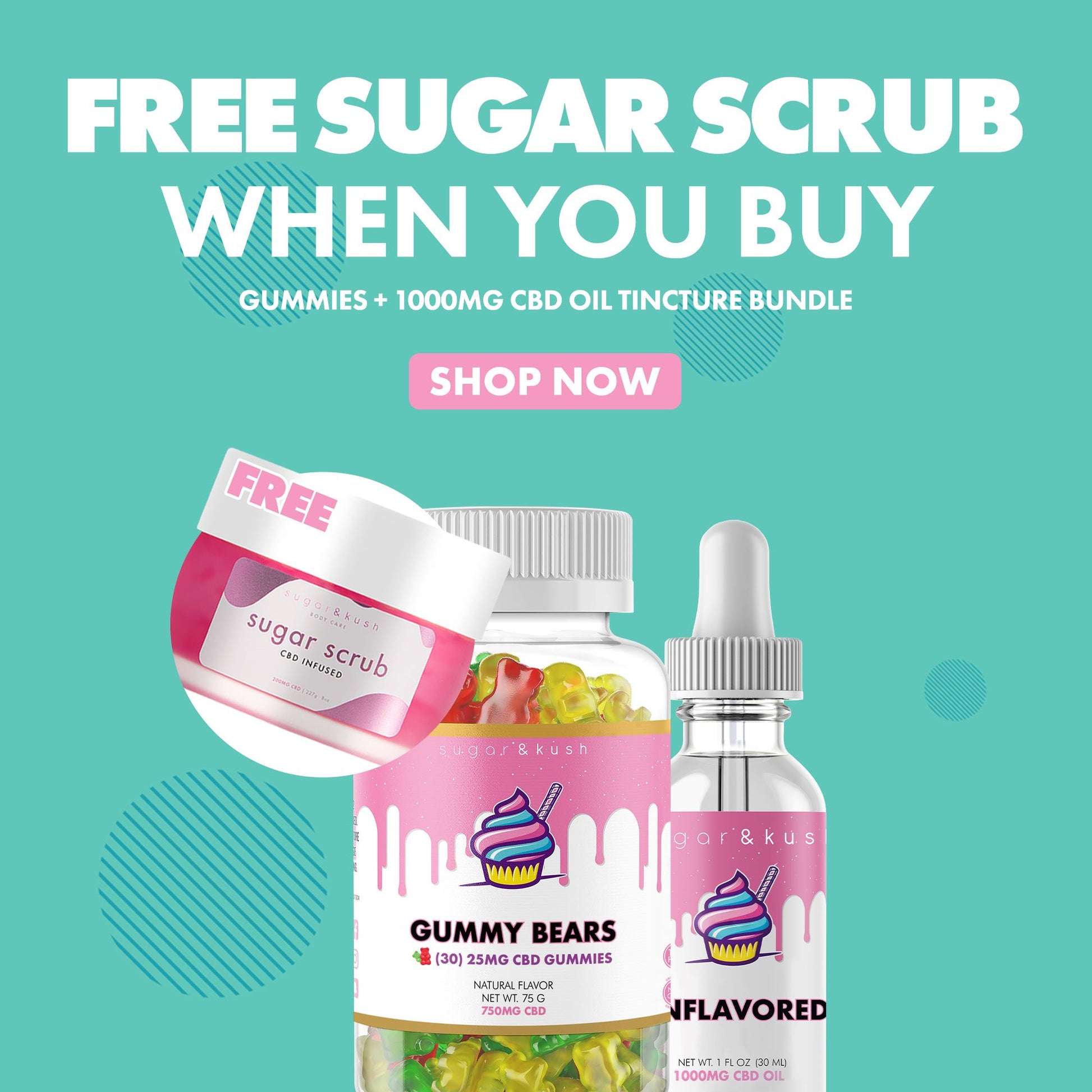 Free CBD + CBG infused Sugar Scrub Beauty S&K Body Care 