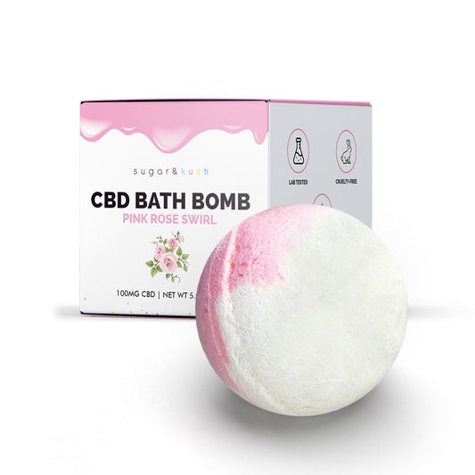 30% OFF Spa Certificate Pink Rose Swirl CBD Bath Bomb bath S&K Bath Bombs 