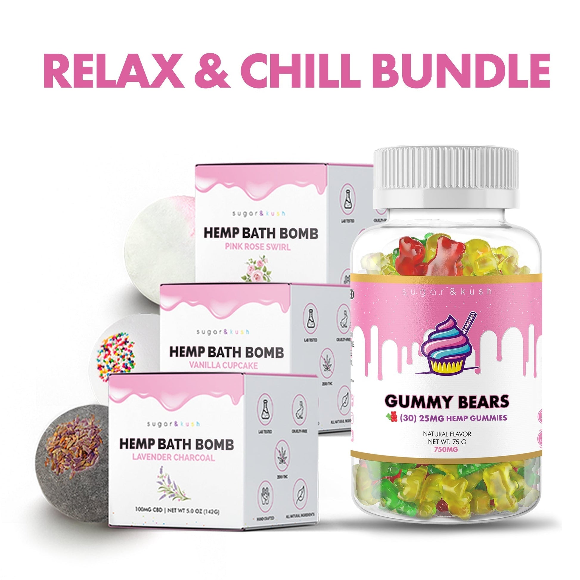 30% OFF Spa Certificate "Relax & Chill Bundle" - Bath Bomb Variety Pack + Gummies bundle S&K Bundles 