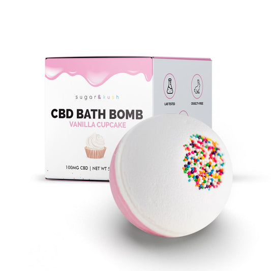 30% OFF Spa Certificate Vanilla Cupcake CBD Bath Bomb bath S&K Bath Bombs 